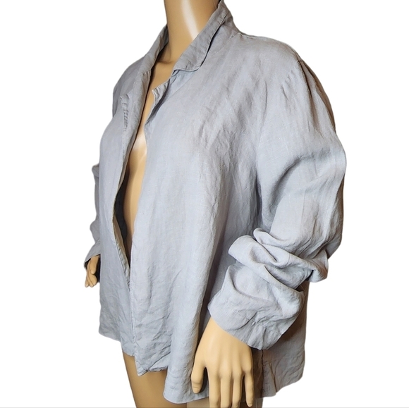 Bryn Walker linen open front grey cardigan - Picture 10 of 17